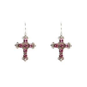 VIRGINS SAINTS & ANGELS VSA Addie Earrings Silver & Fuchsia Pink